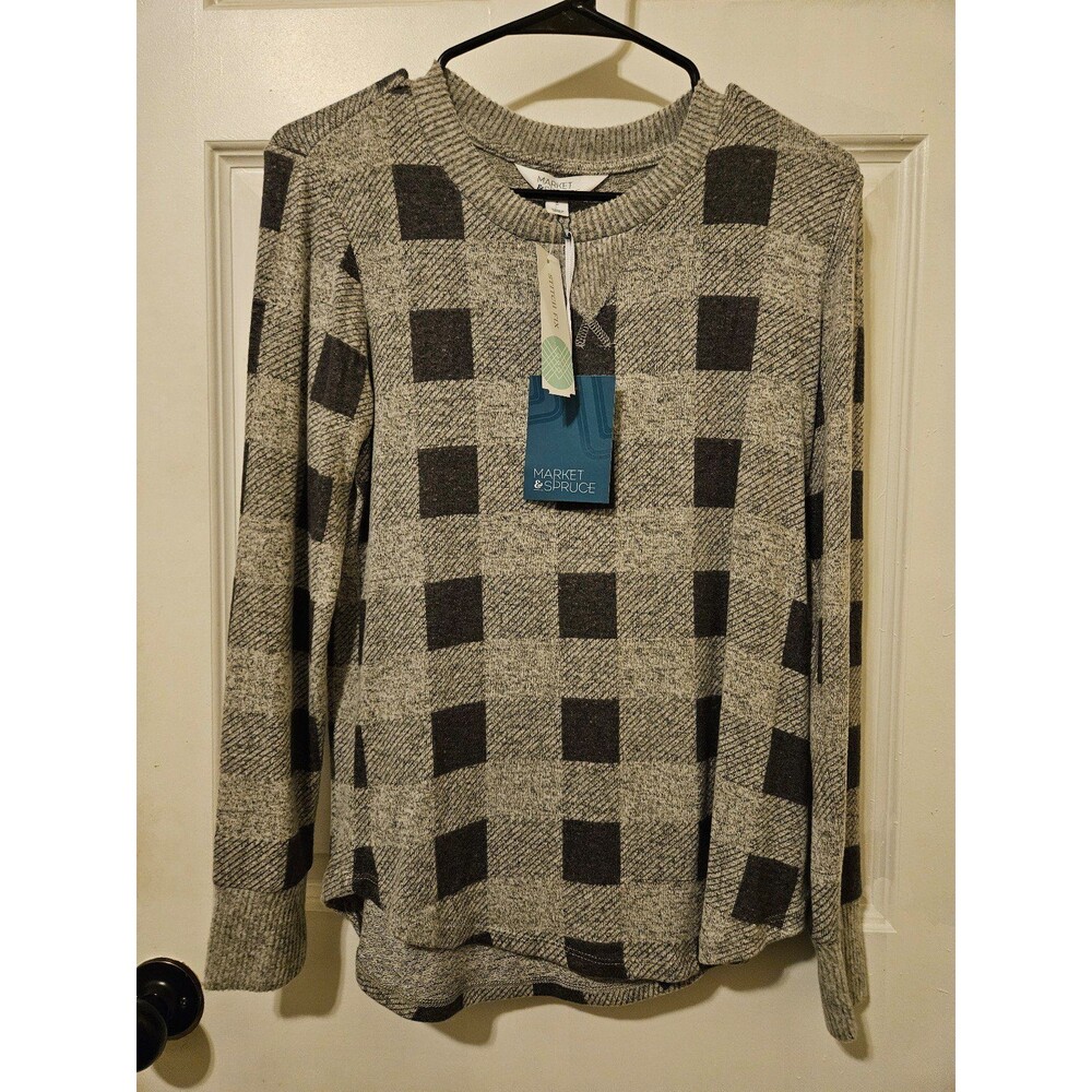 Super Soft New with Tags Market & Spruce Small Longsleeve Sweater Black & Grey